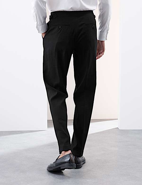 Pantalon de costume coupe ajustée en lin mélangé italien Performance - BE