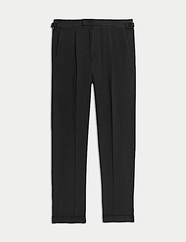 Pantalon de costume coupe ajustée en lin mélangé italien Performance - BE