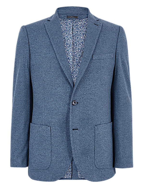 Slim Fit Textured Jacket with Stretch