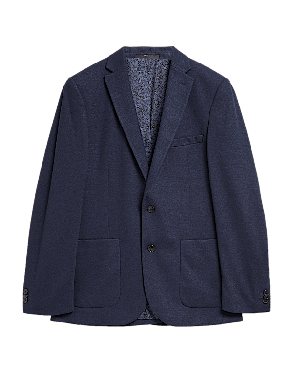 Slim Fit Textured Jacket with Stretch