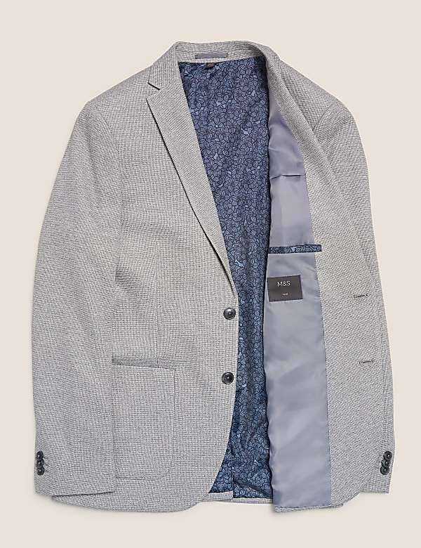 Slim Fit Textured Jacket with Stretch