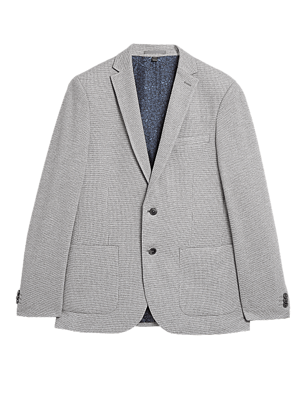 Slim Fit Textured Jacket with Stretch