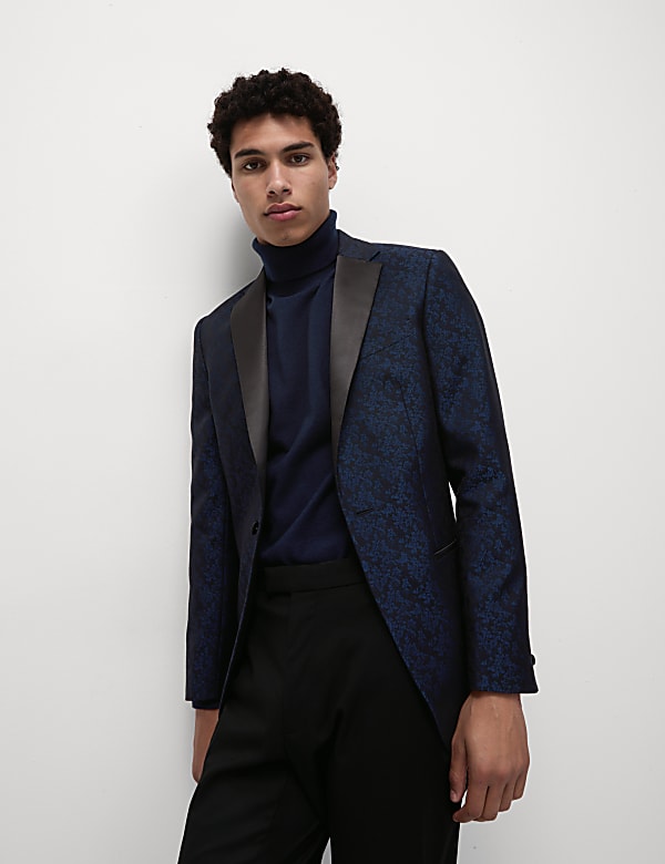 Tailored Fit Mini Jacquard Floral Blazer
