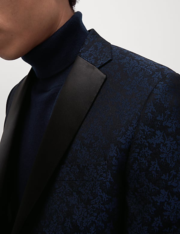 Tailored Fit Mini Jacquard Floral Blazer