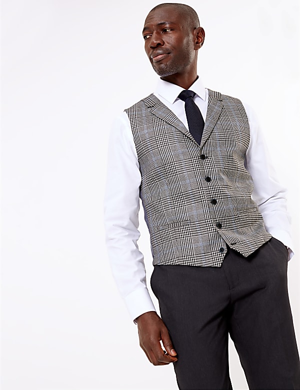 Regular Fit Checked Waistcoat