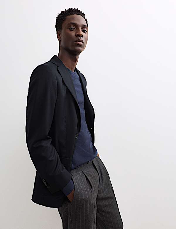 Italian Wool Twill Flannel Blazer - BE