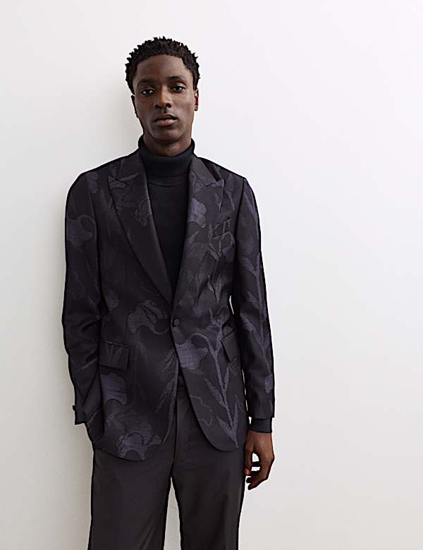 Regular Fit Italian Wool Tuxedo Jacket - ES