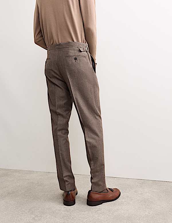 Italian Wool Flannel Puppytooth Trousers - AU