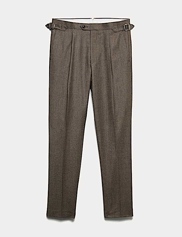 Italian Wool Flannel Puppytooth Trousers - AU