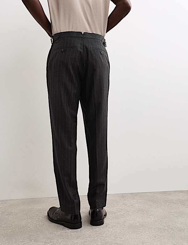 Pantalon van Italiaanse wol met krijtstreep - BE