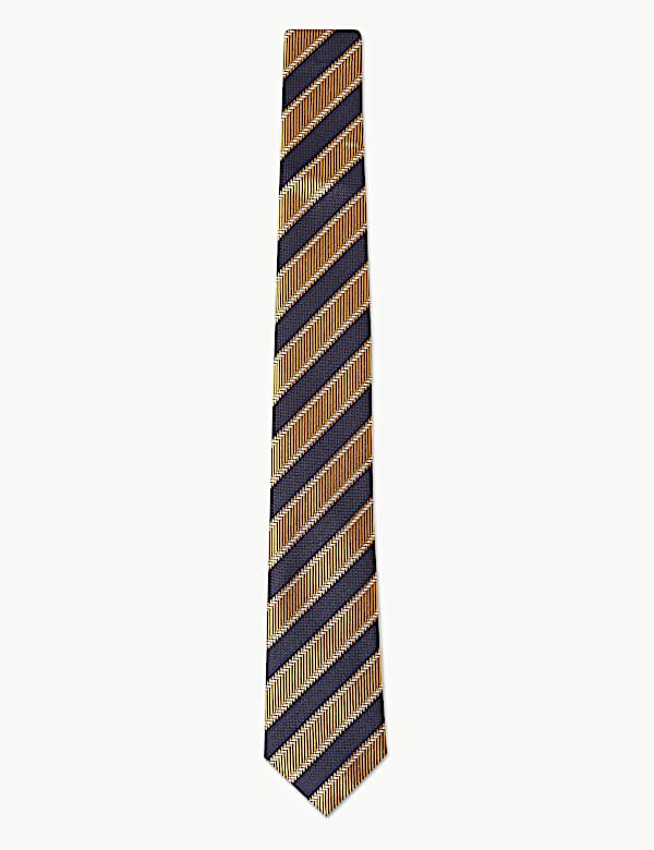 Striped Pure Silk Tie