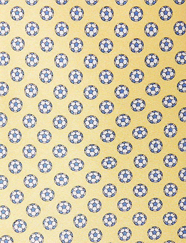 Pure Silk Football Print Tie