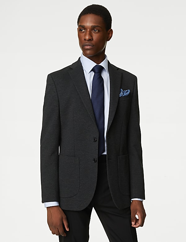 Textured Jersey Blazer