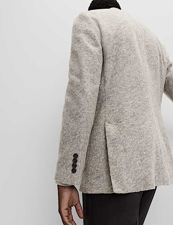 Tailored Fit Wool Blend Textured Blazer - EE