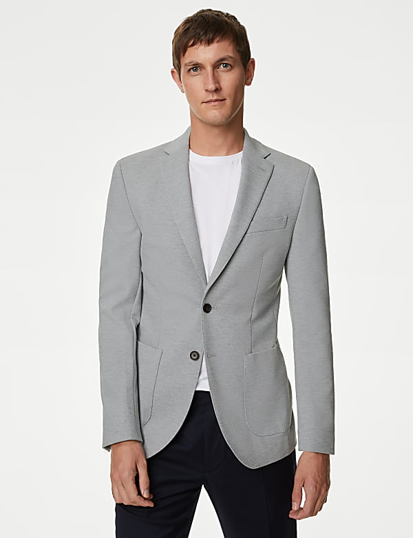 Textured Jersey Jacket with Stretch