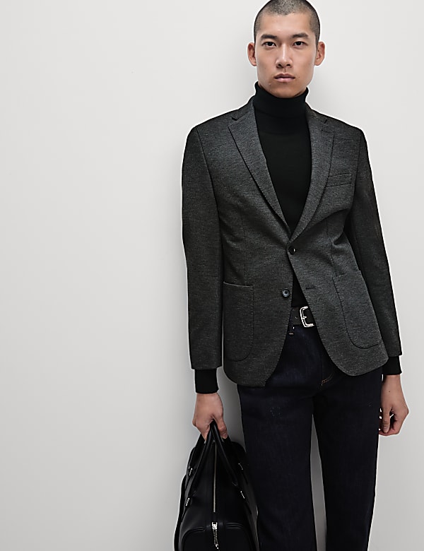 Textured Jersey Jacket with Stretch