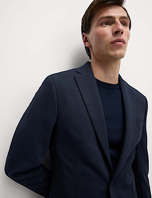 Tailored Fit Jersey Textured Blazer - SI