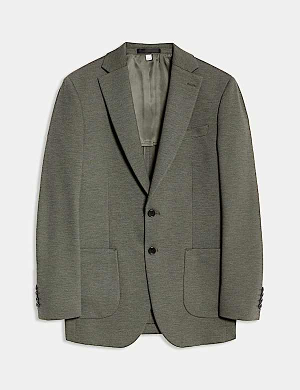 Tailored Fit Jersey Textured Blazer - GR