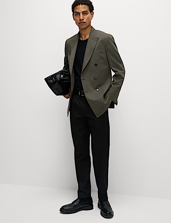 Tailored Fit Jersey Double Breasted Blazer - IL