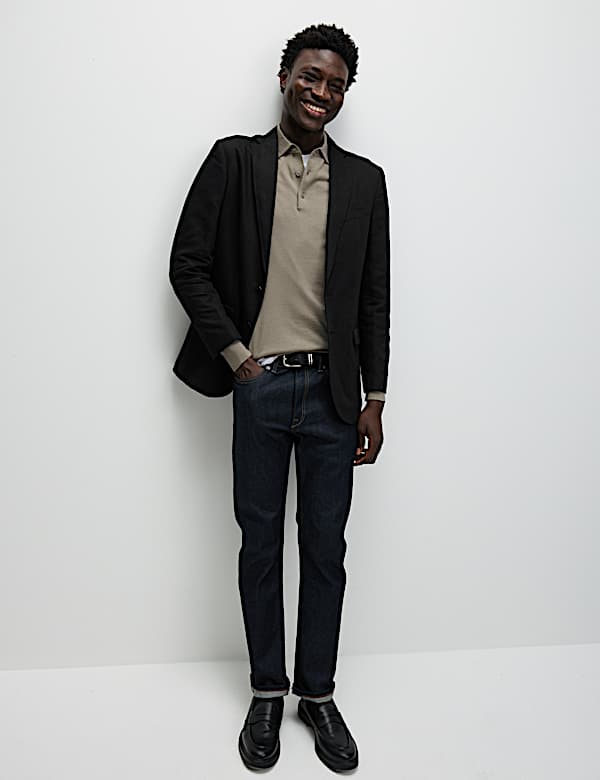 Tailored Fit Cotton Rich Laundered Jacket - BN