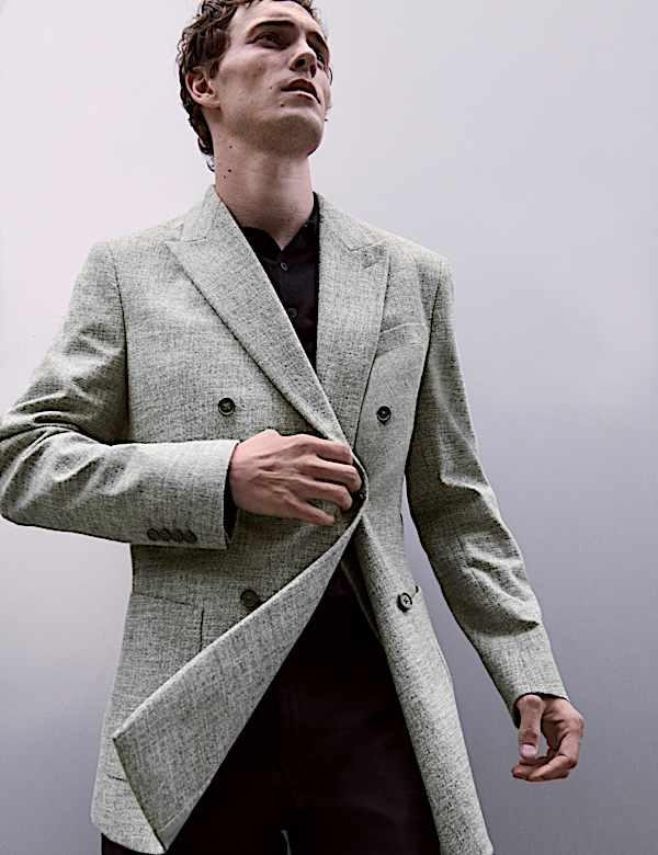Tailored Fit Italian Wool Blend Suit Jacket - RO