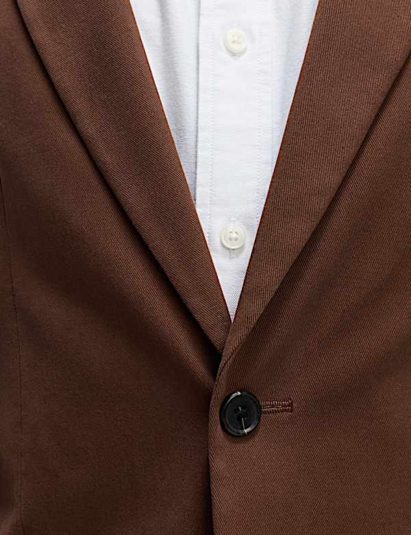 Ελαστικό μπλέιζερ με προσαρμοσμένη εφαρμογή και υψηλή περιεκτικότητα σε βαμβάκι με χνουδωτή υφή - GR