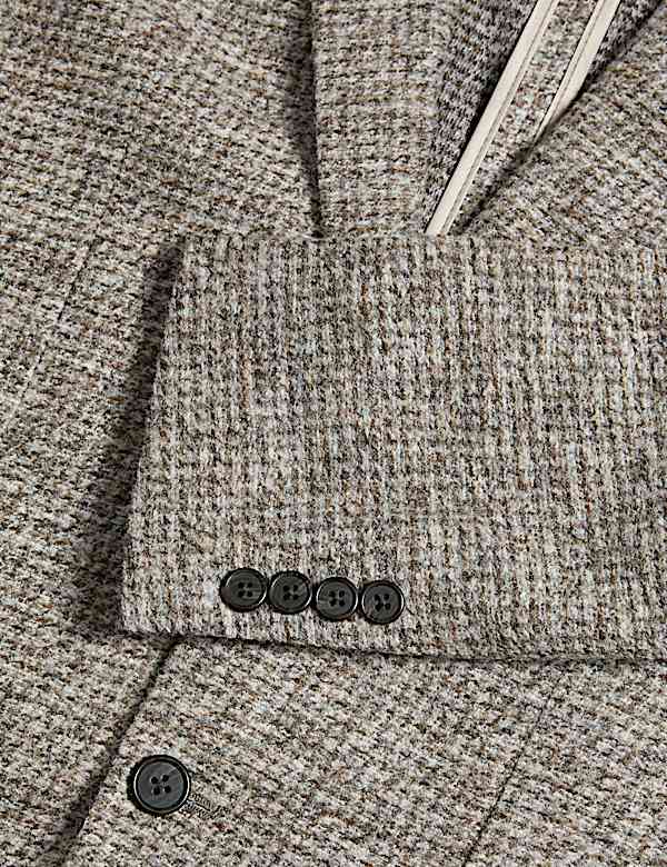 Tailored Fit Wool Blend Textured Blazer - CA