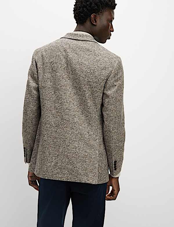 Tailored Fit Wool Blend Textured Blazer - CA