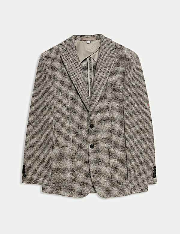 Tailored Fit Wool Blend Textured Blazer - CA