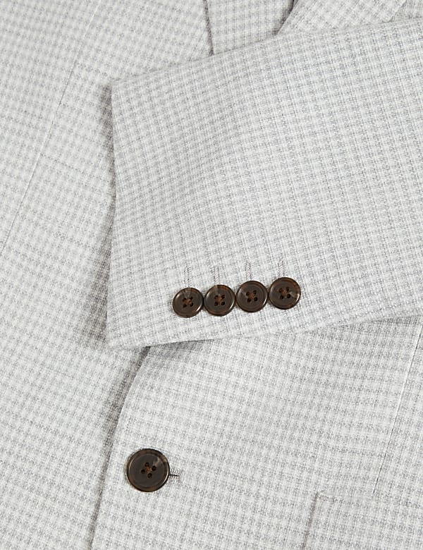 Textured Check Stretch Blazer