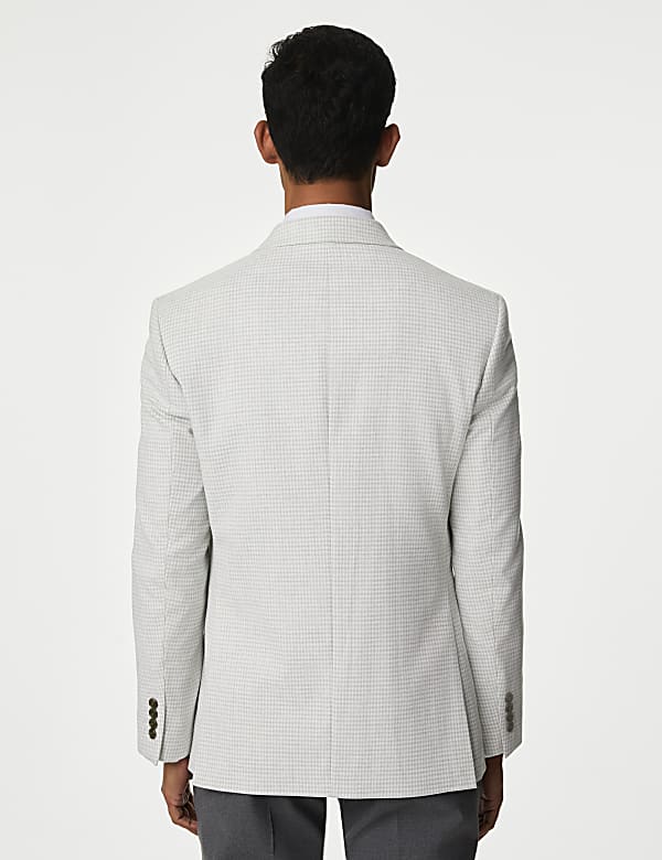 Textured Check Stretch Blazer