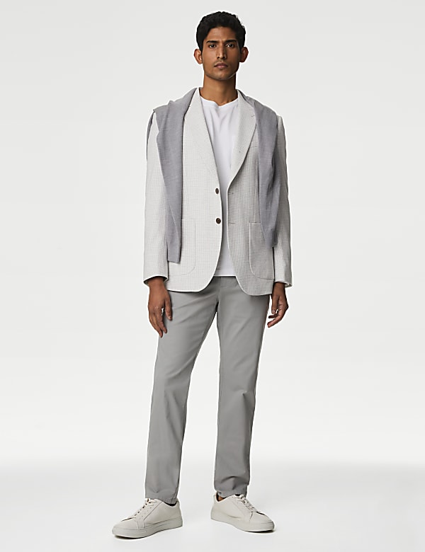 Textured Check Stretch Blazer