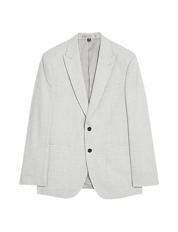 Textured Check Stretch Blazer