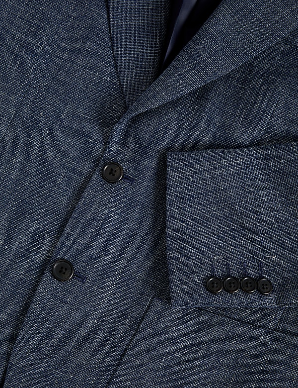 Italian Linen Blend Textured Blazer - DK