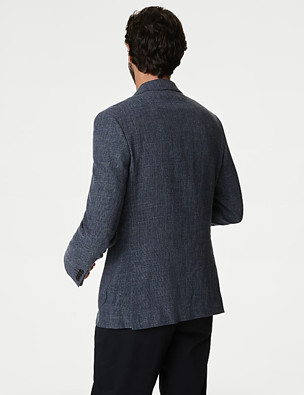 Italian Linen Blend Textured Blazer - DK