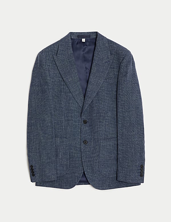 Italian Linen Blend Textured Blazer - DK
