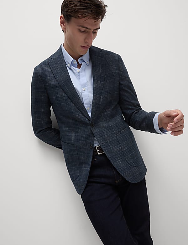 Blazer in schmaler Passform mit Karomuster