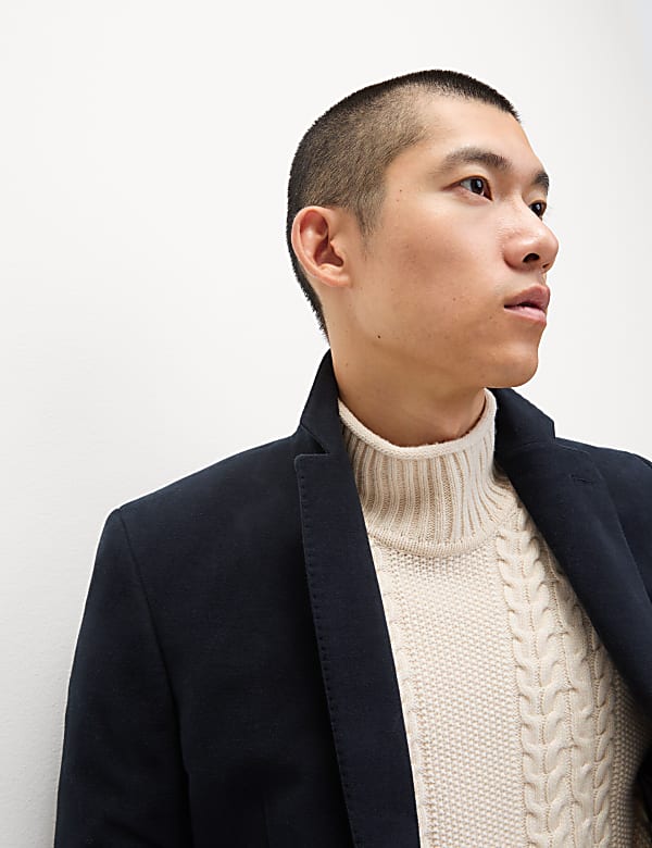 Italian Moleskin Single Breasted Blazer