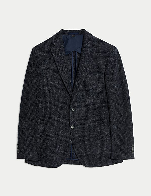 Tailored Fit Wool Blend Textured Blazer NAVY Blazers M S US