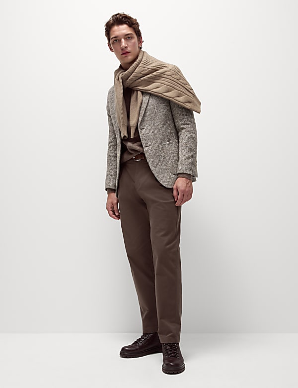 Veste coupe ajustée à carreaux en laine mélangée texturée - BE