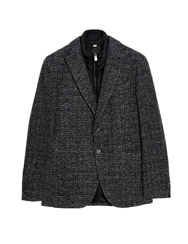 Tailored Fit Wool Blend Blazer with Gilet
