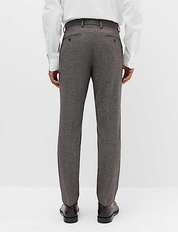 Tailored Fit Micro Check Suit Trousers - CN