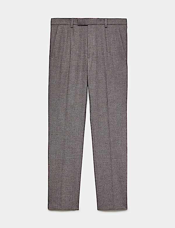 Tailored Fit Micro Check Suit Trousers - CN