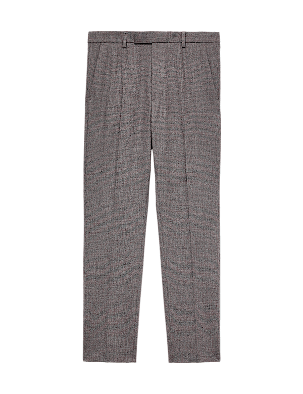 Tailored Fit Micro Check Suit Trousers