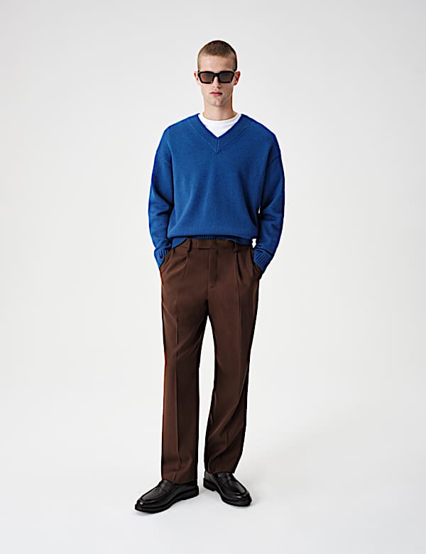 Regular Fit Twill Stretch Suit Trousers - IT