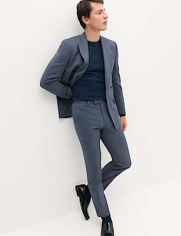 Slim Fit Twill Suit Trousers - MX