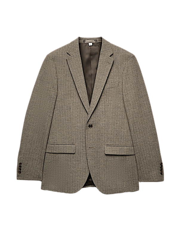 Slim Fit Striped Stretch Suit Jacket