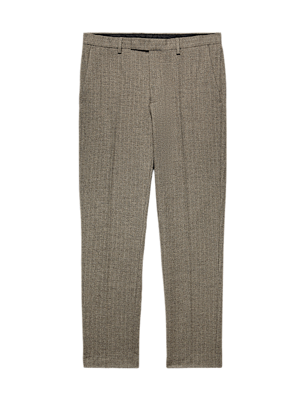 Slim Fit Striped Suit Trousers