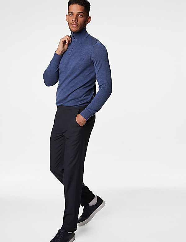 Textured Stretch Trousers