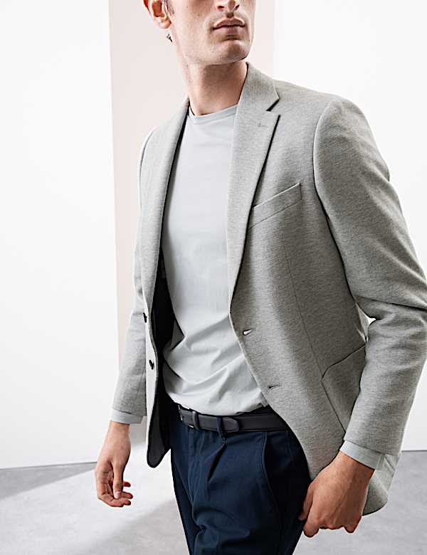 Cotton Rich Knitted Blazer with Gilet - GR